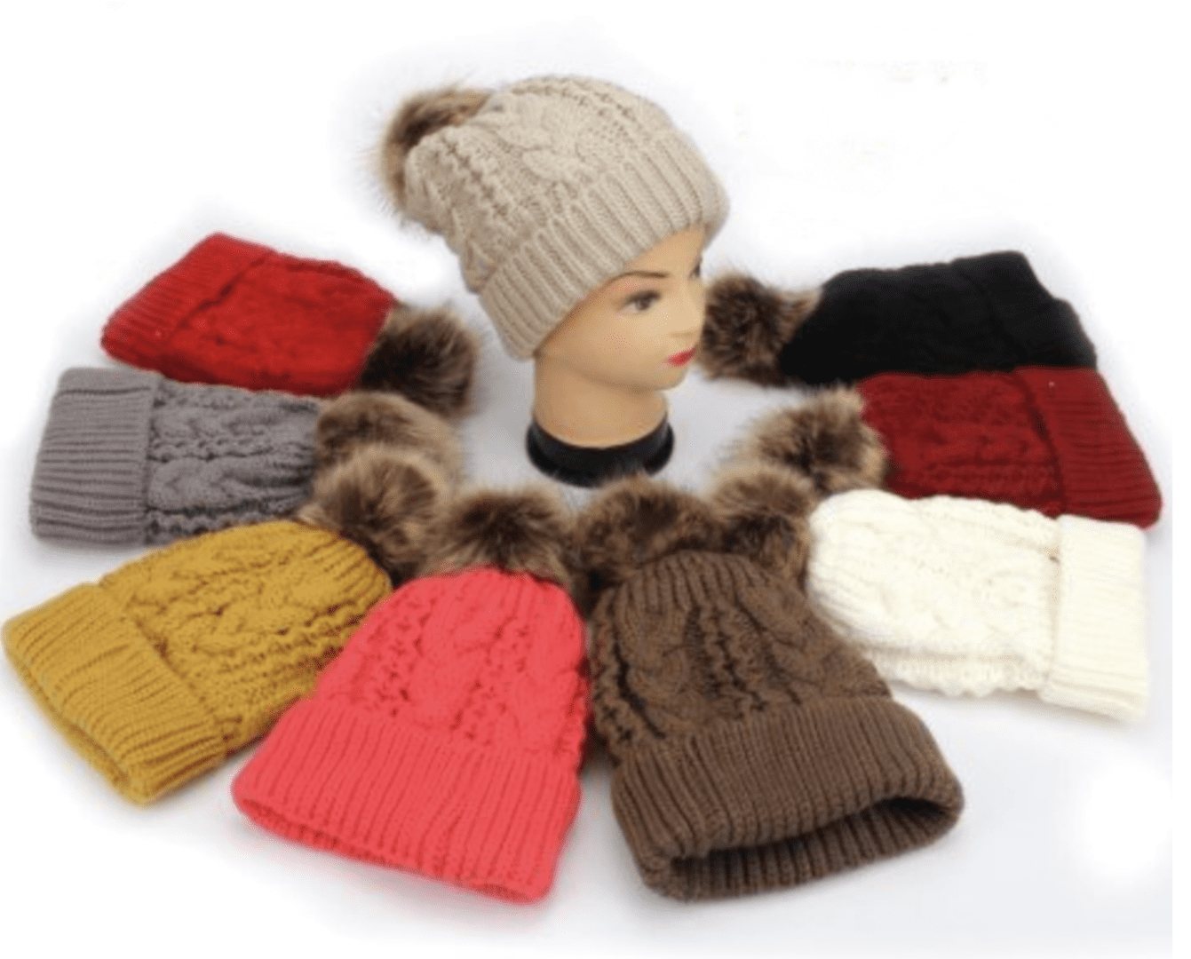 Womens Pom Pom Beanie